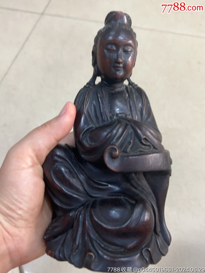 V178【紫檀製 刳貫 重厚堅牢 円式 煎茶盆 唐木 丸盆 煎茶道具】 V178【紫檀製 刳貫 重厚堅牢 円式 煎茶盆 唐木 丸盆 煎茶道具】