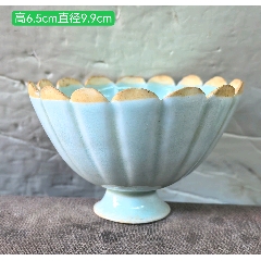 湖田窑芒口多棱花口高足杯-青白瓷/影青瓷-7788旧书网