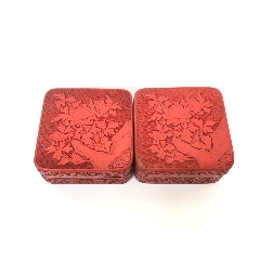 民国剔红漆雕铜胎花开富贵捧盒-漆盒-7788旧书网