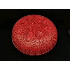 民国剔红漆雕铜胎花开富贵捧盒-漆盒-7788旧书网