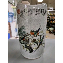 精品老瓷器花鸟花瓶赏瓶