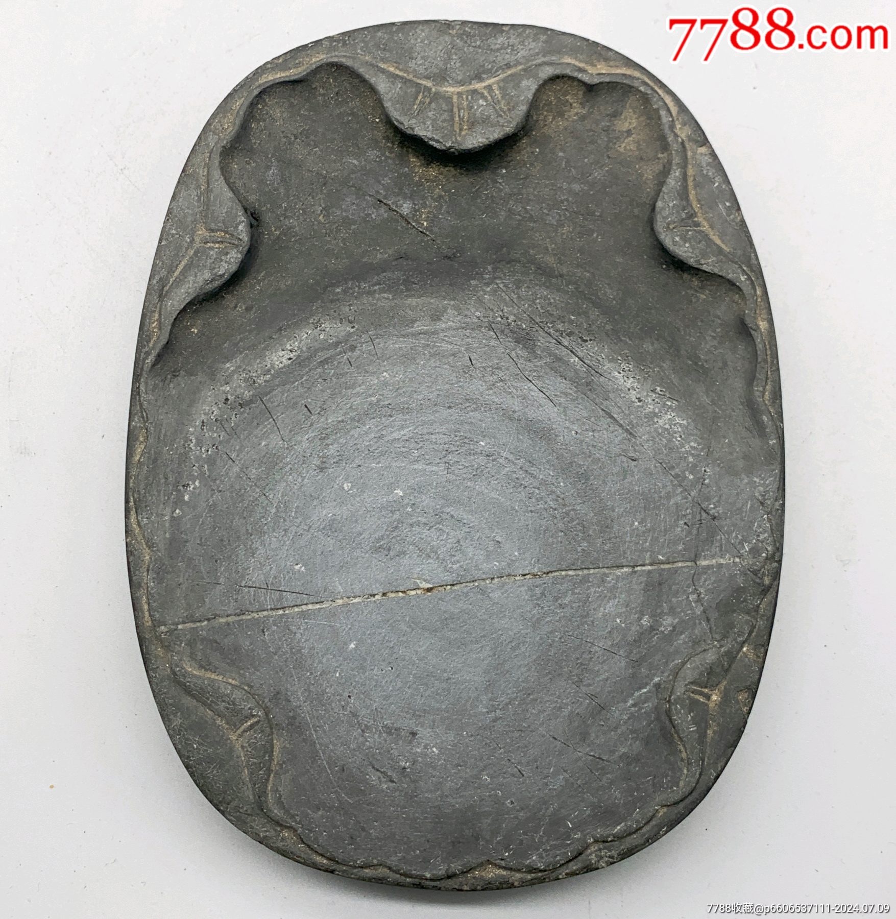 清代老坑荷叶纹歙砚-价格:500元-se101601238-歙砚/龙尾砚-零售-7788收藏__收藏热线