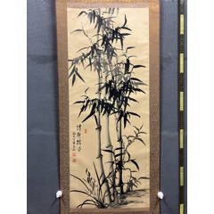 韩宗湘，浙江籍中国台湾名家，水墨兰竹图《清影摇风》编号