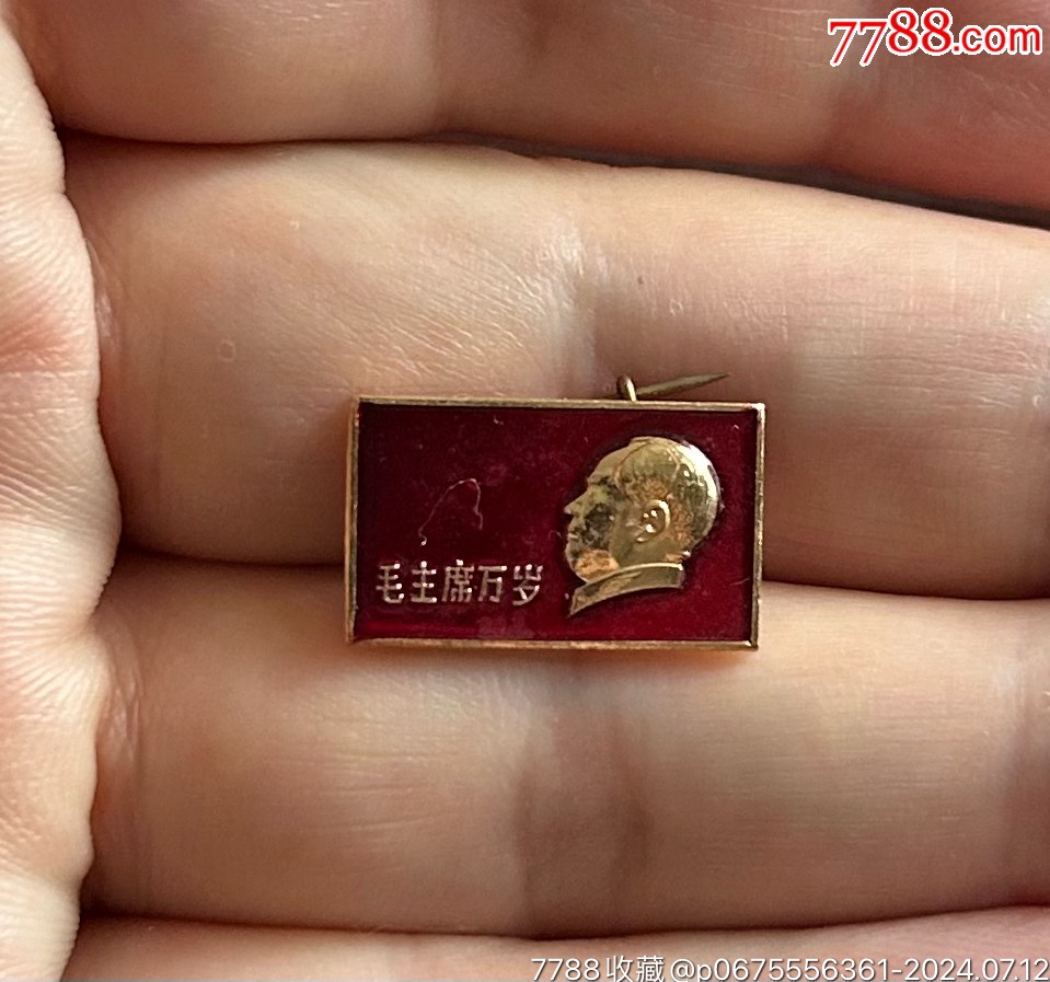 毛主席万岁小长方像章/上海_像章徽章_小钱买乐趣【7788旧书网】