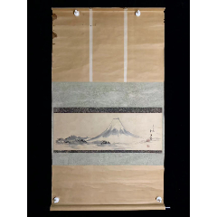 【手绘】《富士雪山》7424书画挂轴日本回流茶道茶室字画真迹