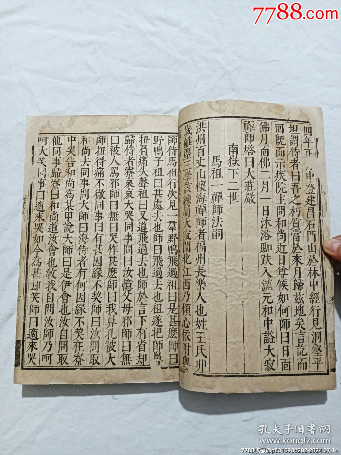 明線裝：五燈會(huì)元。一冊(cè)（卷三）。該書為明萬歷刋本，有牌記。_價(jià)格9980元_第6張_7788收藏__收藏?zé)峋€