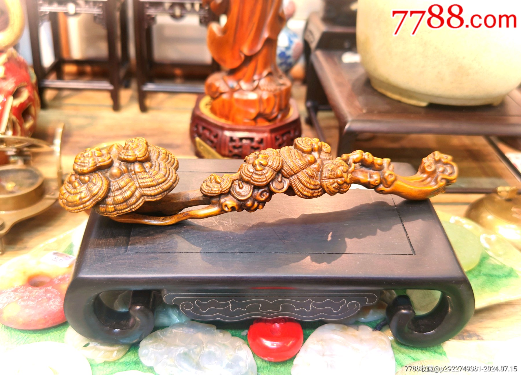 黄杨木精雕“如意灵芝”艺术摆件-价格:268元-se101698336-木雕摆件-零售-7788收藏__收藏热线