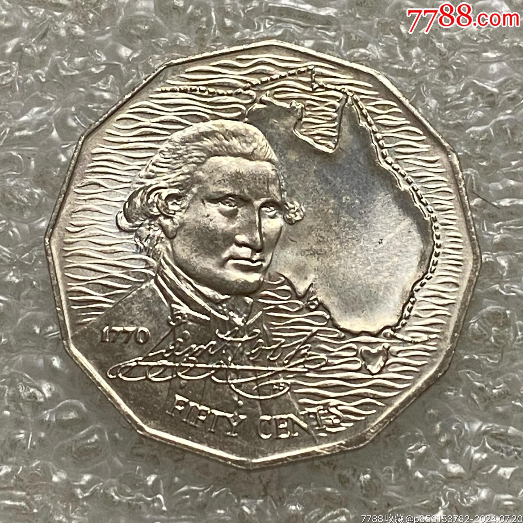 澳大利亚1970年50分发现澳洲大陆200周年纪念币_澳大利亚钱币_钱市有约【7788旧书网】
