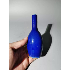 霁蓝瓷花瓶_蓝釉瓷_贪睡小企鹅的店【7788旧书网】