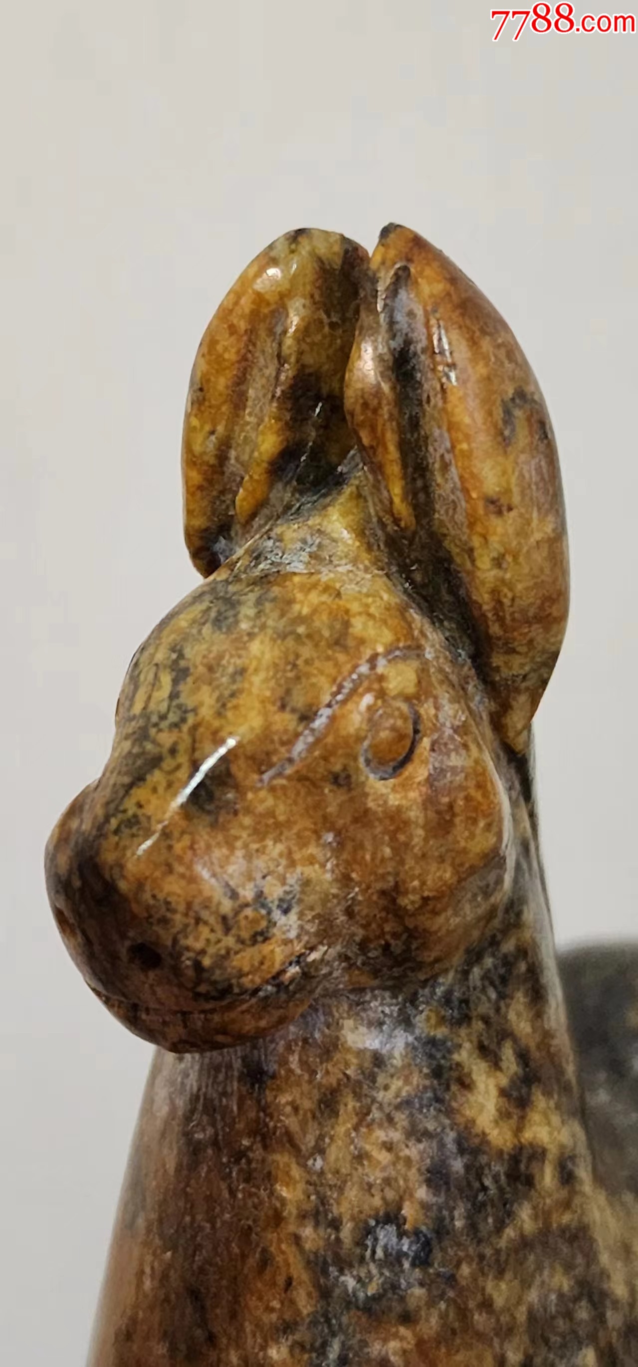 河磨玉火燎皮大羊驼摆件-岫岩玉-7788收藏