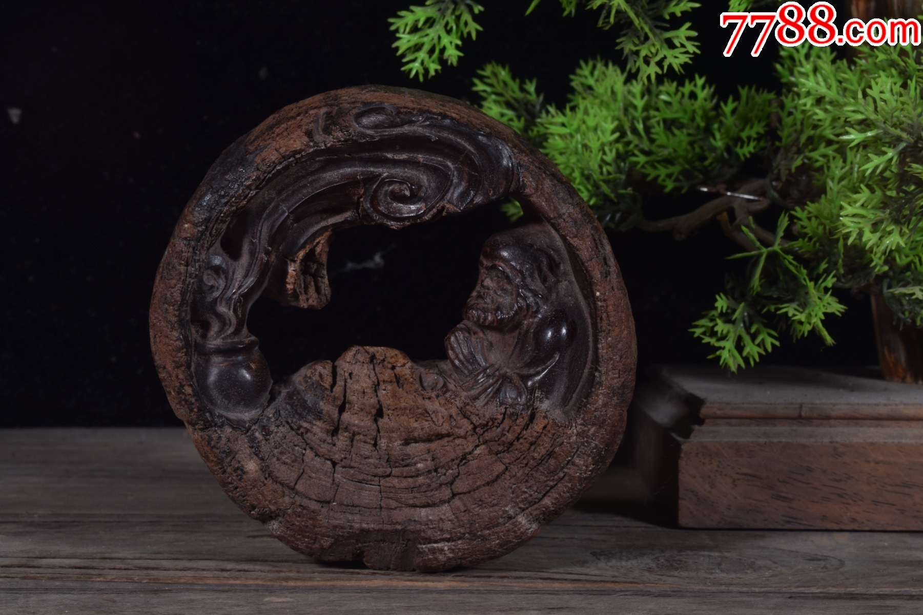 印度小叶紫檀老料手工精雕10*10*3*154克_木雕摆件_珍玩藏宝阁一木器【7788收藏__收藏热线】