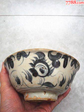 明代“花卉”纹青花碗（精美）_青花瓷_万岁堂【7788文玩】