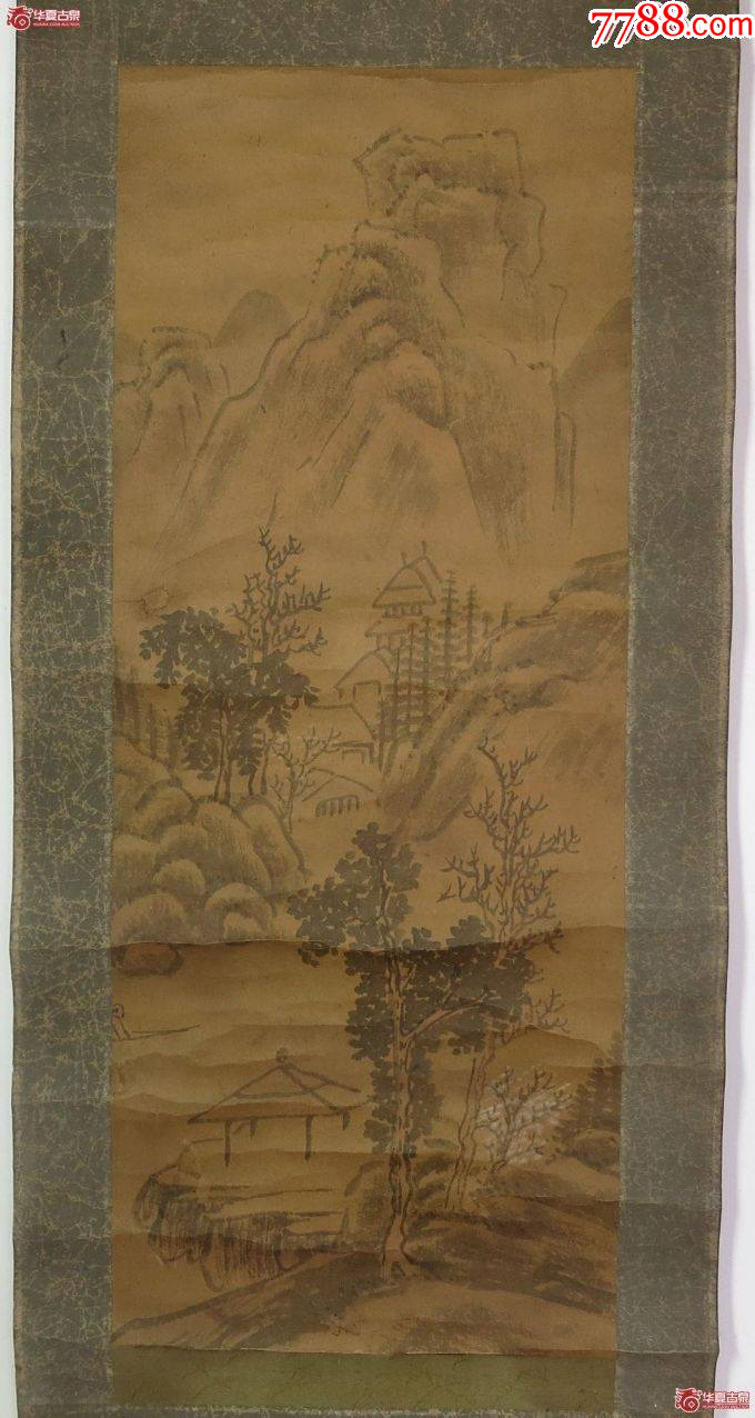 清代：山水帶題詩(shī)畫1幅-芳樹籠秦棧芳樹籠秦棧春流繞蜀城_價(jià)格666元【優(yōu)品好店】_第3張_7788收藏__收藏?zé)峋€