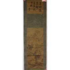 清代：山水帶題詩畫1幅-芳樹籠秦棧芳樹籠秦棧春流繞蜀城(se102001287)_優(yōu)品好店