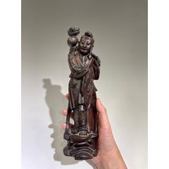 木彫　象嵌玉眼　紫檀　骨董品 銘玉鱗 龍彫】木魚 国産本楠製（口径27cm、口径30cm、口径33cm 3