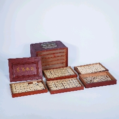 古董136张牌日本进口老式怀旧竹骨麻将麻雀牌木箱老物件礼品摆件-麻将