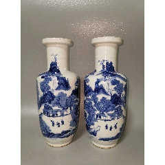 清乾隆款山水瓶_青花瓷_山西老货【7788旧书网】