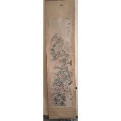 [管庭芬]晚清浙江学者，藏书家精品手绘山水画《万壑松涛》挂轴_聚羽轩书画古玩