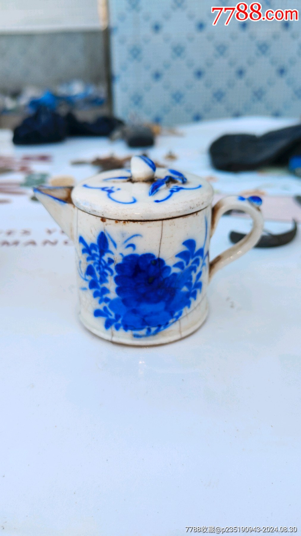 清代漳州窑小茶壶_青花瓷_杂项古玩工艺品【7788旧书网】