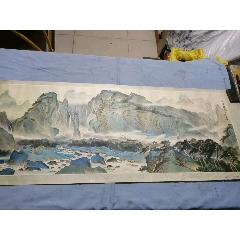 陈珠龙作雁荡胜景风景年画106*38厘米