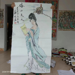 长103宽58厘米，手绘人物画仕女画国画，宣纸画，塔山夫人