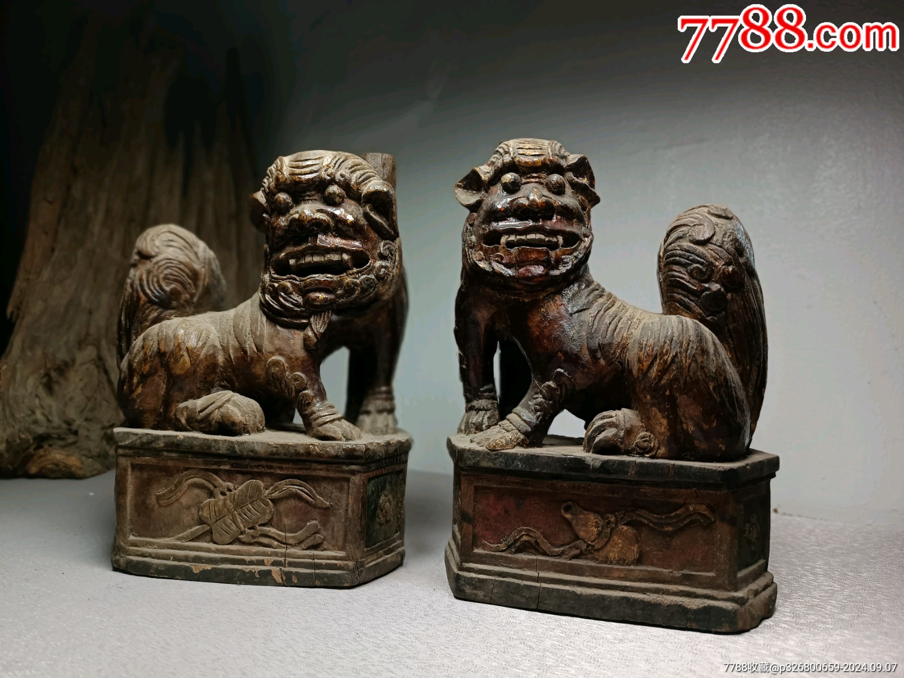 老木雕狮子老木狮案头狮老摆件-价格:3500元-se102603444-木雕花板-零售-7788收藏__收藏热线