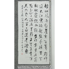 B6678號書法毛澤東人民解放軍占領(lǐng)南京138×68cm作者：彭國康(se102630585)_7788收藏__收藏?zé)峋€