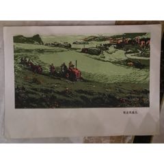 老版年画宣传画海报-牧业机械化_精品浙江门票