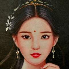 《冷軍仕女》手繪油畫(huà)尺寸:長(zhǎng)102cm寛*73cm左右_新匯創(chuàng)億商行