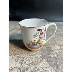 7080年代景德镇龙珠阁款墨竹尼克松杯一只小磕