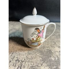 7080年代景德镇龙珠阁款墨竹尼克松杯一只小磕