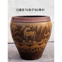 中国清時代染付大缸 清代大号八角荷花缸，鱼缸、老门海。图案清晰，釉水一流，寓意祥和，包