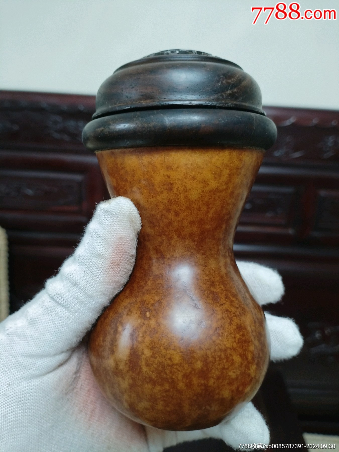 葫芦匏器,十年以上老葫芦,老匏器,品相完美,包浆醇厚。匏器是梨木镶口,里面带簧。-价格:300元-se102971909-葫芦虫具-零售 ...