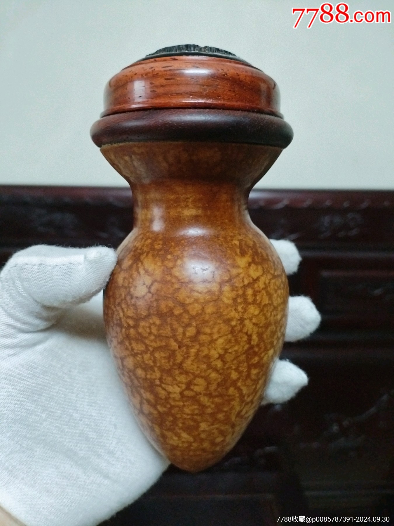 葫芦匏器,十年以上老葫芦,老匏器,品相完美,包浆醇厚。匏器是梨木镶口,里面带簧。-价格:800元-se102972024-葫芦虫具-零售 ...