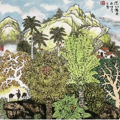 <strong>邓子芳，四尺斗方，有合影视频</strong>_人物国画原作