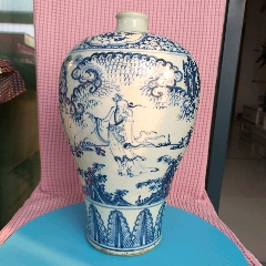 王步青花人物爱情故事长方形瓷板_青花瓷_图片价格_收藏鉴定_7788钱币网