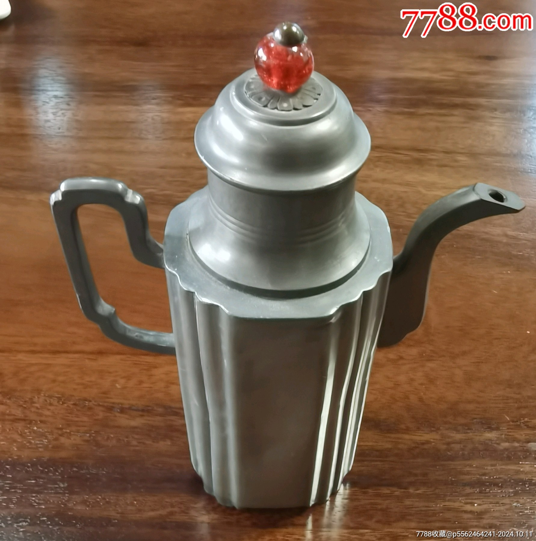 清代老锡壶，点铜锡壶，老锡器，老酒壶-锡壶/锡器-7788红宝书