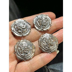 古玩舊藏老銀福如東海帽字_雷雷的店