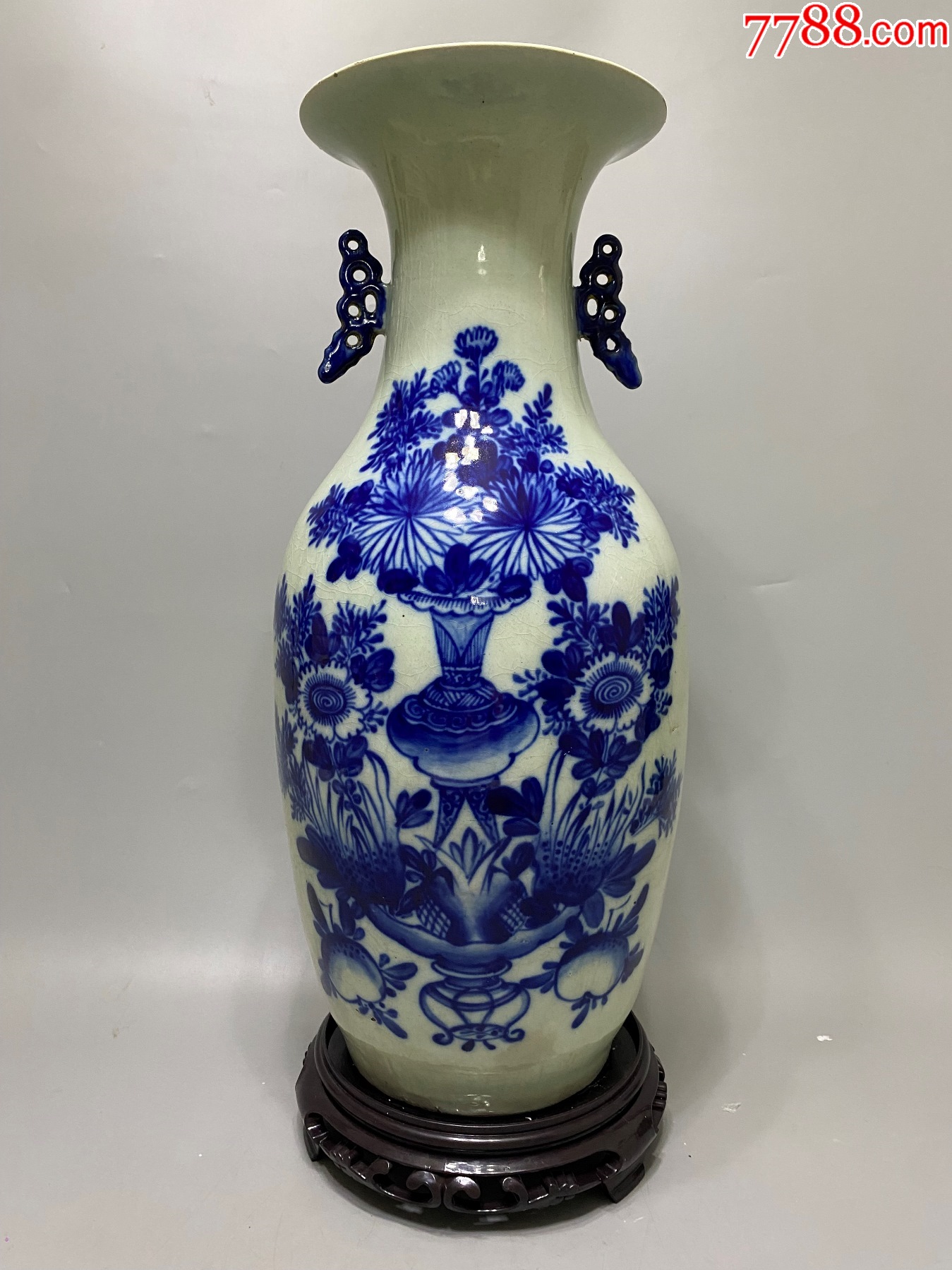 清代北方青花博古大瓶一只。画工精美器型规整,沾个耳尖,三百件器型硕大。诚信老店,_青花瓷_诚信通天下【7788收藏__收藏热线】