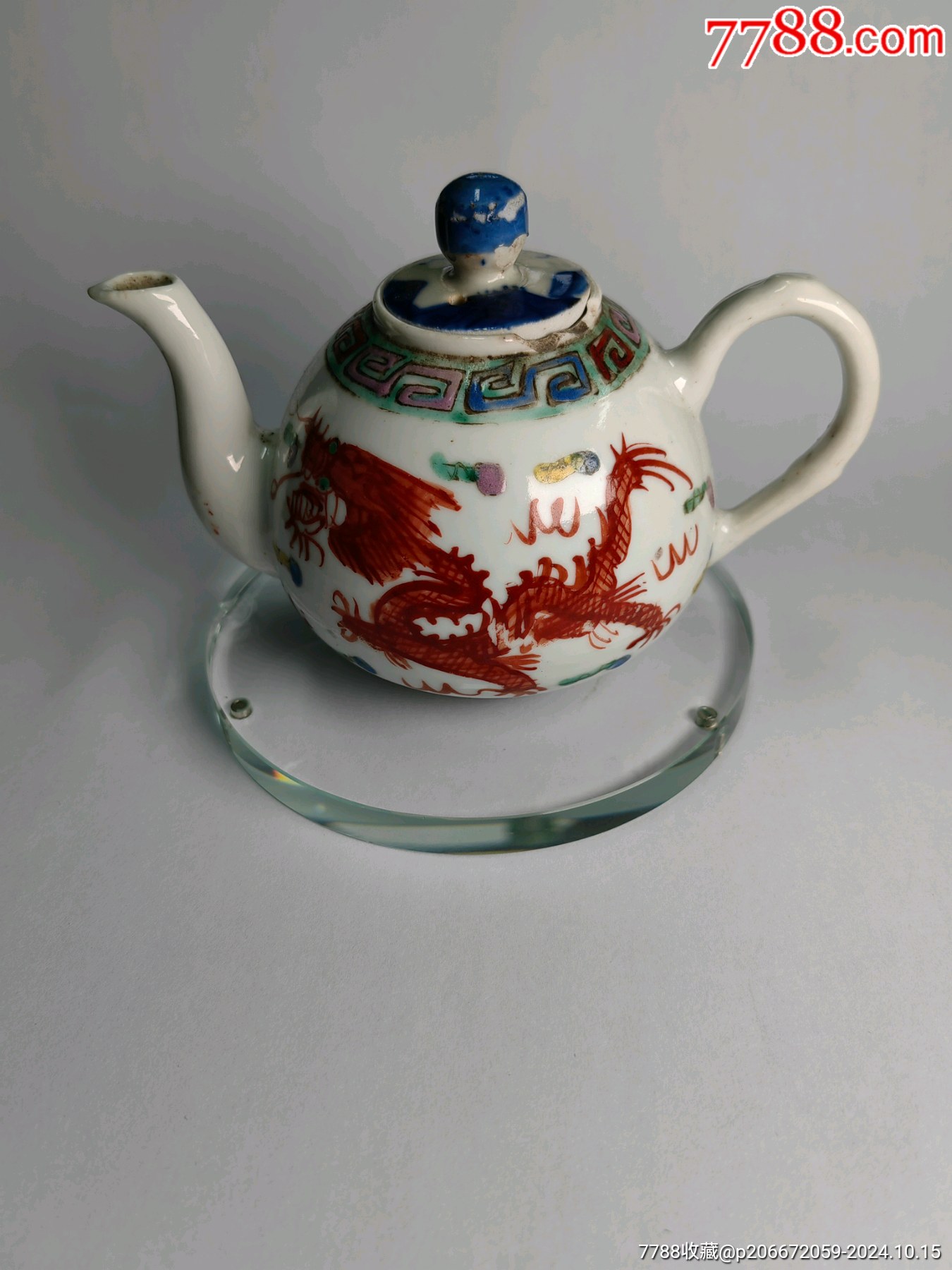 中国古美街 大明成化五彩人物壺 龙凤五彩茶壶的，订婚茶壶-茶壶-7788红宝书