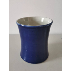 古玩旧藏霁蓝釉陶瓷老笔筒-蓝釉瓷-7788红宝书