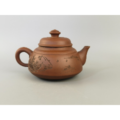 中国 紫砂壺 范美英製 刻印あり 刻山水文字紫砂壶，顾美英制壶-紫砂壶-7788红宝书