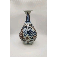 清康熙青花缠枝花卉纹莱菔瓶-青花瓷-7788旧书网