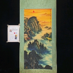 早年高價收來的一幅關(guān)山月手繪老字畫江山如此多嬌,山水帶藍光仿偽中堂花鳥人物裝飾畫_新匯創(chuàng)億商行