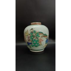 康熙五彩福禄寿三星罐_旧瓷器_庆林古玩斋【7788旧书网】