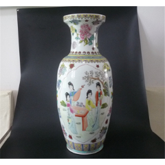 景德镇釉上彩/粉彩/仕女游园瓶_旧瓷器_怀旧时光古玩店【7788红宝书】