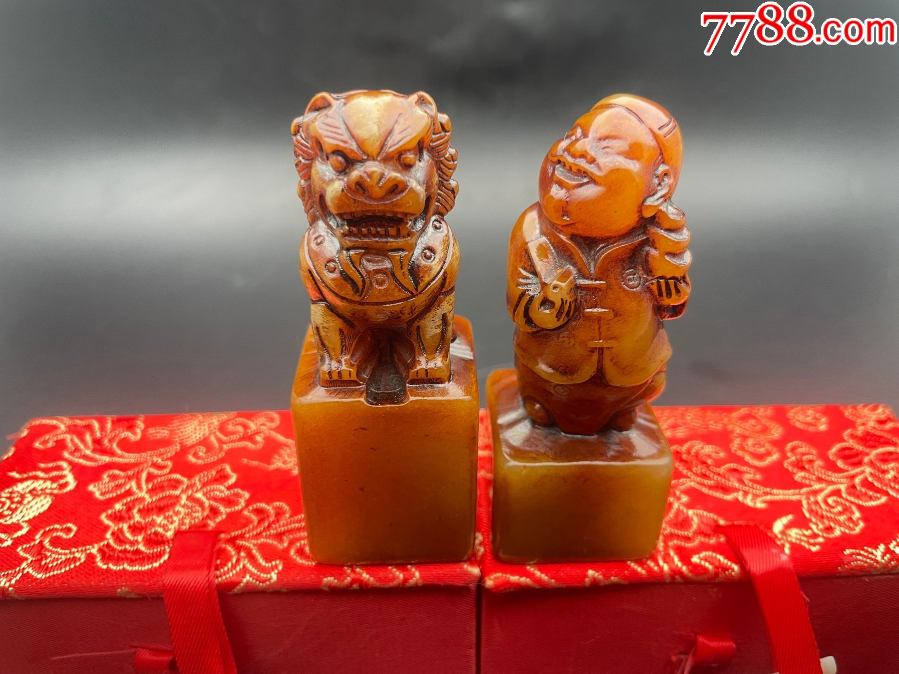 收到印章一对，_寿山石印_六合堂玉器店【7788红宝书】