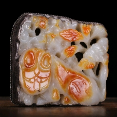中国文玩 和田黄玉「元宝童子」６２ｍｍ 和田玉童子-和田玉-7788旧书网