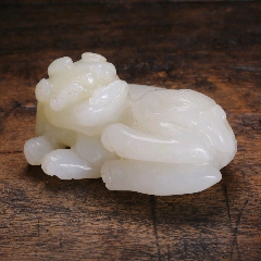 中国文玩 和田黄玉「元宝童子」６２ｍｍ 和田玉童子-和田玉-7788旧书网