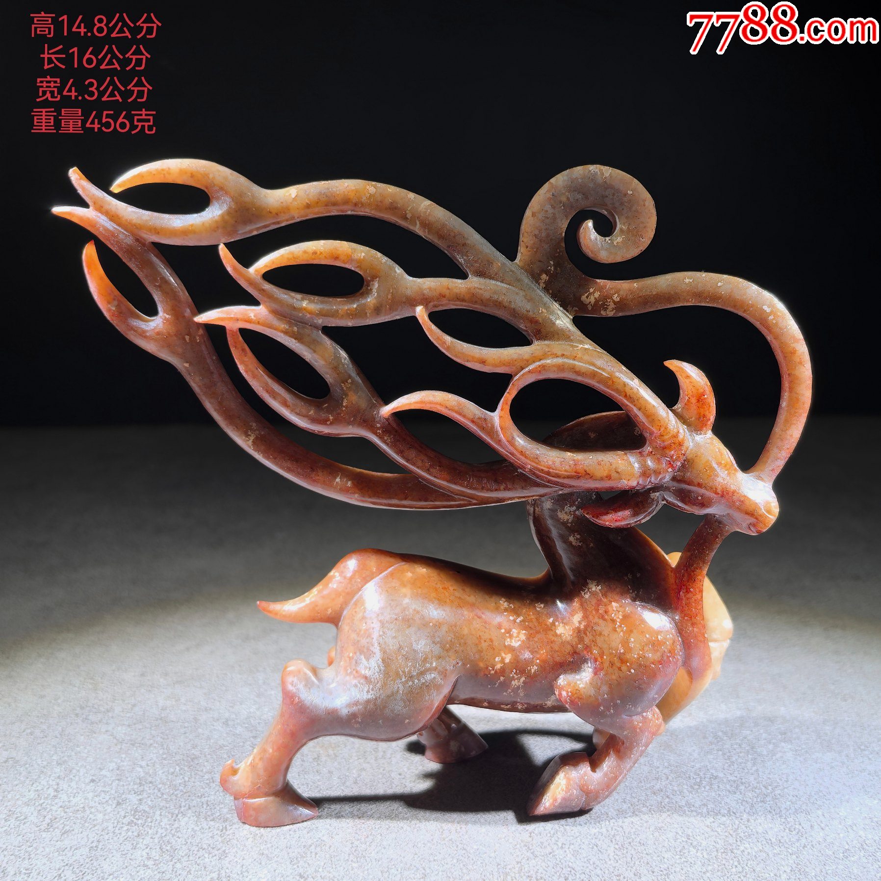 和田玉玉鹿摆件5785-价格:2999元-se103831235-其他玉石/玉器-零售-7788收藏__收藏热线